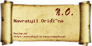 Navratyil Oriána névjegykártya